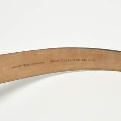 Pre Owned Fendi Roma 1925 100 CM Buckle Belt Black Zucca Coated Canvas