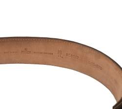 Pre Owned Fendi Tobacco Zucca Canvas Buckle Belt 90CM