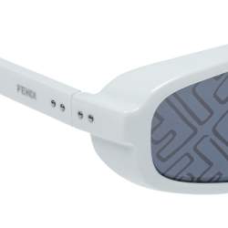 Pre Owned Fendi x Joshua Vides White/ Grey FF M0084/S Botanical Shield Sunglasses