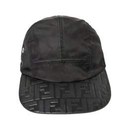 Fendi Black FF Logo Embossed Baseball Cap One Size