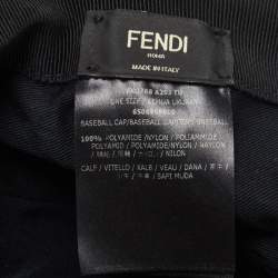 Fendi Black FF Logo Embossed Baseball Cap One Size
