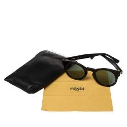 Fendi Black/Green FF 0214/S Round Sunglasses