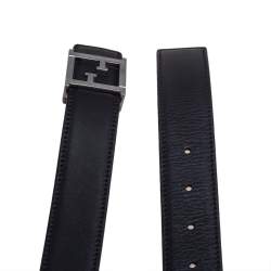 Fendi Black Leather FF Logo Buckle Belt 100 CM