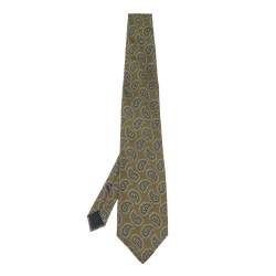 Fendi Green Paisley Silk Jacquard Tie