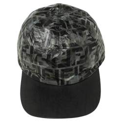 Fendi FF Camouflage Printed Synthetic & Leather Baseball Cap 
