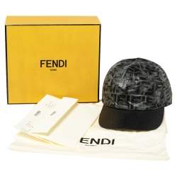 Fendi FF Camouflage Printed Synthetic & Leather Baseball Cap 
