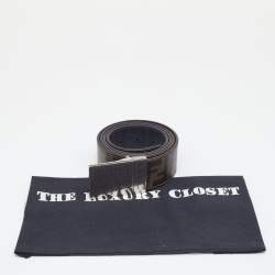 Fendi Brown/Black Zucca Coated Canvas And Leather Reversible Belt 120 CM