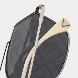 Fendi Silver Tone/Grey Zucca Mirrored M0022 Aviator Sunglasses