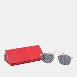 Fendi Silver Tone/Grey Zucca Mirrored M0022 Aviator Sunglasses