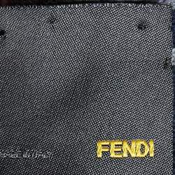 Fendi Black & Blue Zucca Monogram Wool Knit Stole