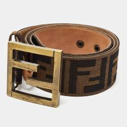 Fendi Tobacco Zucca Canvas FF Buckle Belt 100CM