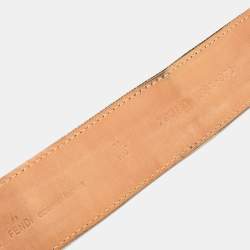 Fendi Tobacco Zucca Canvas FF Buckle Belt 100CM
