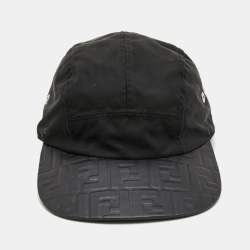 Fendi Black FF Logo Embossed Baseball Cap One Size