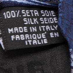Fendi Navy Blue FF Diagonal Striped Silk Tie