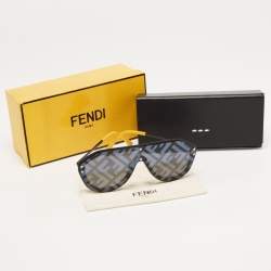 Fendi Black/Yellow Mirrored FFM0039/G/S Fabulous Shield Sunglasses
