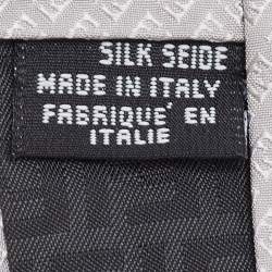 Fendi Grey FF Patterned Silk Tie