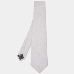 Fendi Grey FF Patterned Silk Tie