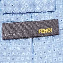 Fendi Blue Patterned Silk Tie