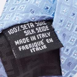 Fendi Blue Patterned Silk Tie