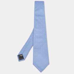 Fendi Blue FF Pattern Silk Tie
