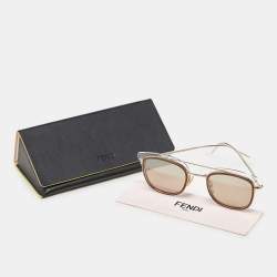 Fendi Gold Tone/Brown Mirrored M0060/S Oval Sunglasses
