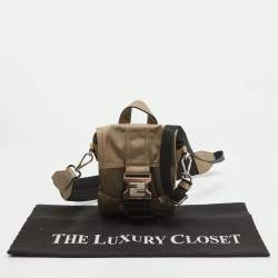 Fendi Beige/Black Nylon and Leather Fendiness Crossbody Bag