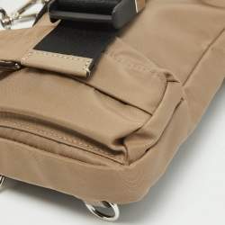 Fendi Beige/Black Nylon and Leather Fendiness Crossbody Bag