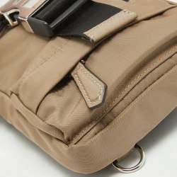 Fendi Beige/Black Nylon and Leather Fendiness Crossbody Bag
