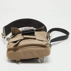 Fendi Beige/Black Nylon and Leather Fendiness Crossbody Bag