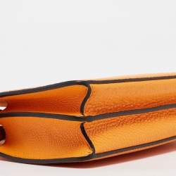 Pre Owned Fendi Orange Leather Peekaboo ISeeU X-Cross Top Handle Bag