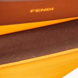 Pre Owned Fendi Orange Leather Peekaboo ISeeU X-Cross Top Handle Bag