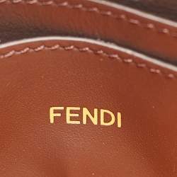Pre Owned Fendi Orange Leather Peekaboo ISeeU X-Cross Top Handle Bag