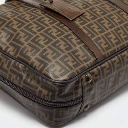 Pre Owned Fendi Brown Zucca Coated Canvas and Leather Suitcase