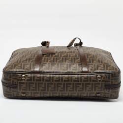 Pre Owned Fendi Brown Zucca Coated Canvas and Leather Suitcase