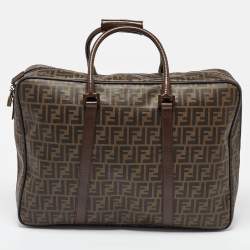 Pre Owned Fendi Brown Zucca Coated Canvas and Leather Suitcase