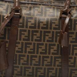 Pre Owned Fendi Brown Zucca Coated Canvas and Leather Suitcase