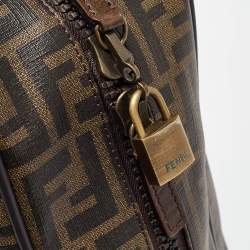 Pre Owned Fendi Brown Zucca Coated Canvas and Leather Suitcase