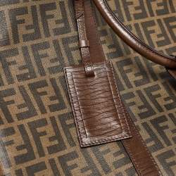 Pre Owned Fendi Brown Zucca Coated Canvas and Leather Suitcase