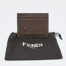Fendi Brown Zucca Leather Card Holder