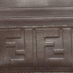 Fendi Brown Zucca Leather Card Holder