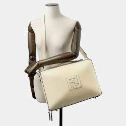 Fendi Ivory Leather Medium suitcase