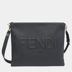 Fendi Dark Blue Leather After Roma Shoulder Bag 