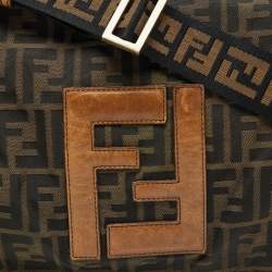 Fendi Tobacco Zucca Canvas and Leather Flap Messenger Bag