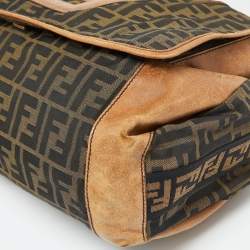 Fendi Tobacco Zucca Canvas and Leather Flap Messenger Bag