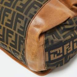 Fendi Tobacco Zucca Canvas and Leather Flap Messenger Bag