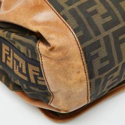Fendi Tobacco Zucca Canvas and Leather Flap Messenger Bag