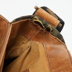 Fendi Tobacco Zucca Canvas and Leather Flap Messenger Bag