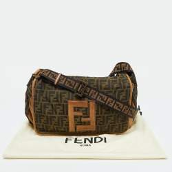 Fendi Tobacco Zucca Canvas and Leather Flap Messenger Bag