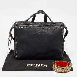 Fendi Black Selleria Leather Lui Briefcase