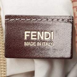 Fendi Beige/Brown Zucchino Nylon and Leather Messenger Bag